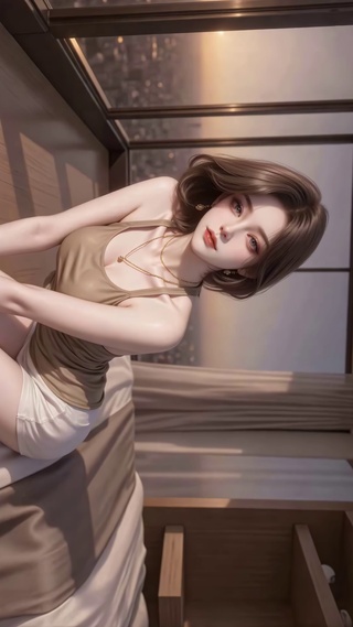 窗边黄昏少女