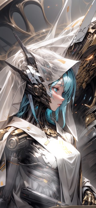 4K蓝发机械姬机甲少女