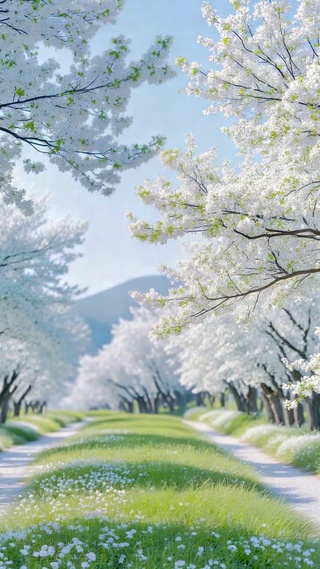 白花林荫步道
