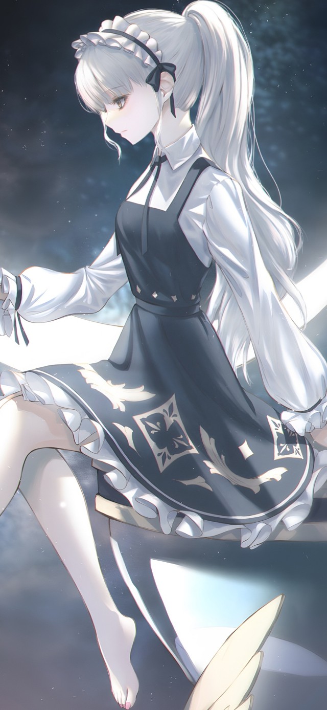 4K唯美治愈星空月亮女孩