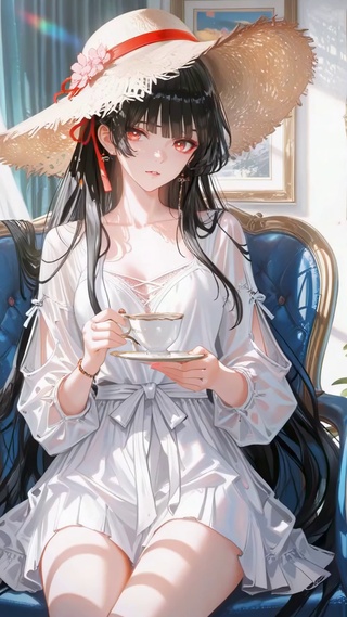 白裙少女的午后茶歇千咲