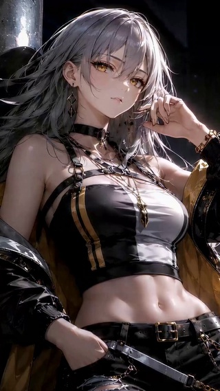 地铁站酷飒银发二次元美少女