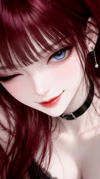 眨眼红发美少女