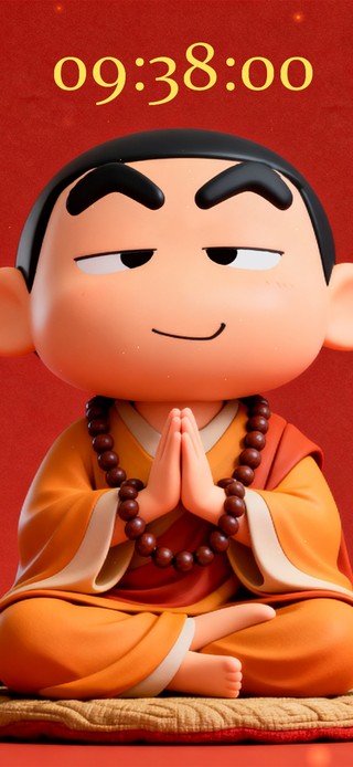 超可爱无敌萌贱小新打坐祈福~