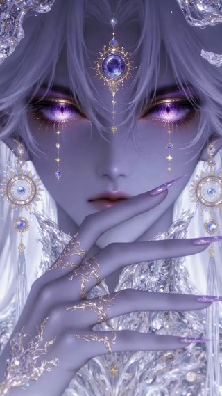 梦幻紫眸银发银龙壁纸