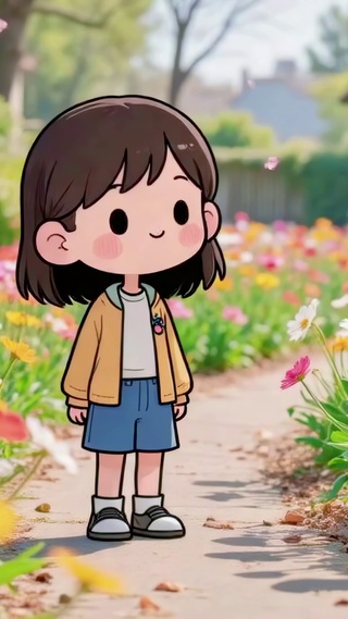 花海少女漫步
