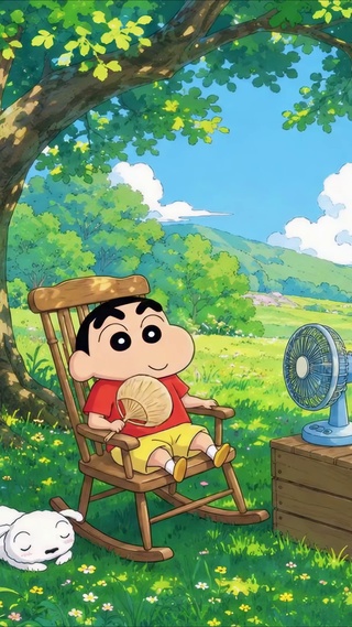 蜡笔小新夏日悠闲野餐