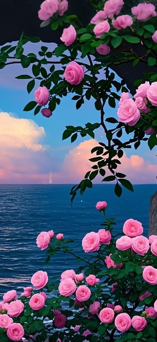 海边玫瑰花