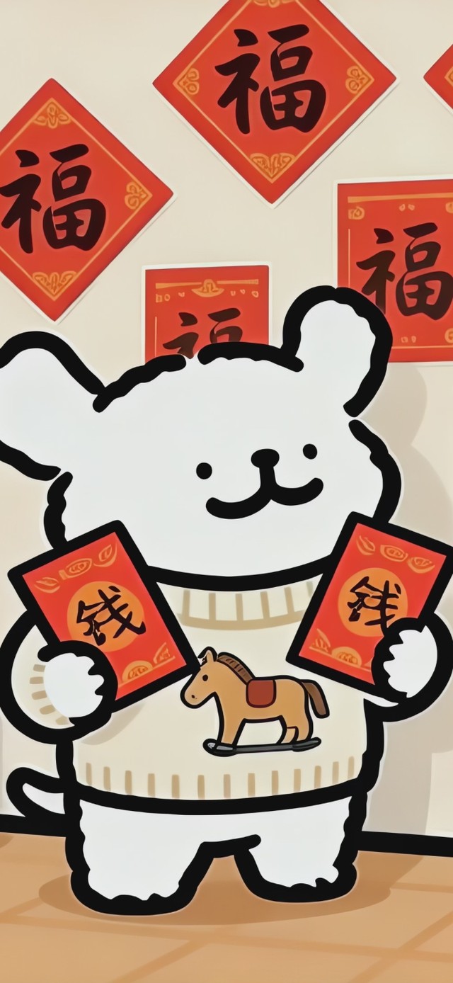 过年喽！可爱线条小狗