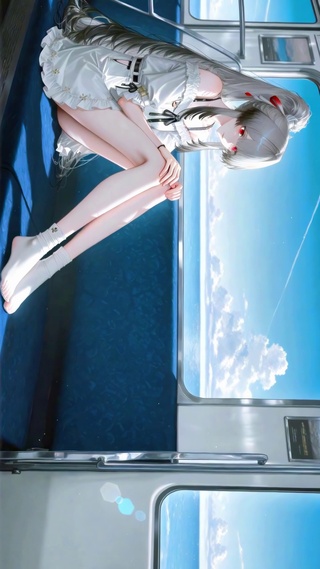 蓝海边列车少女绯雪