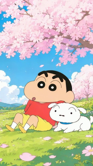 蜡笔小新春日樱花河畔