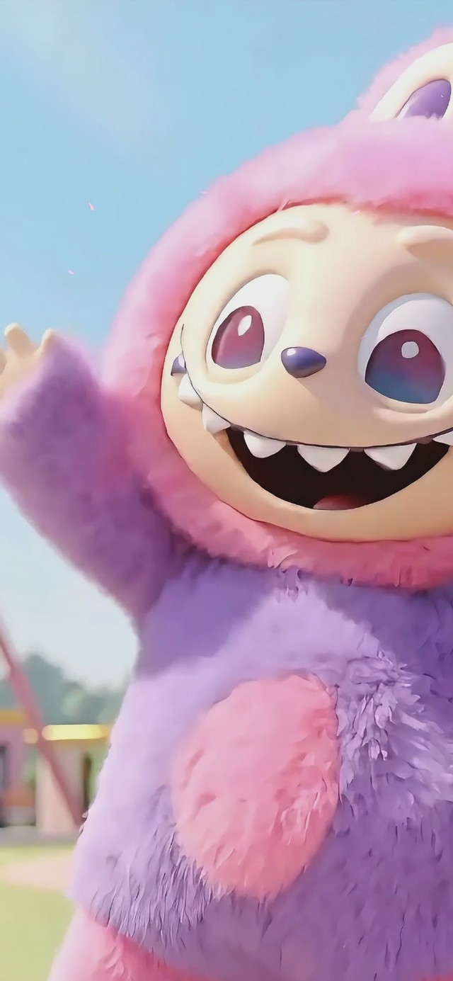 在游乐园开心跳舞的拉布布