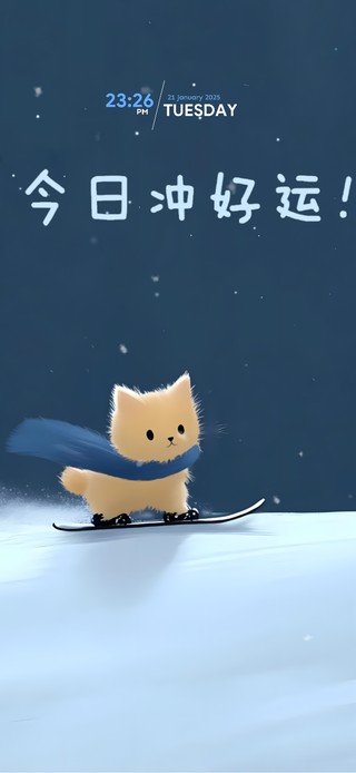 可爱滑雪小猫咪~今日冲大运！