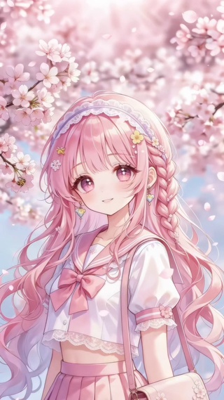 春日的樱花少女