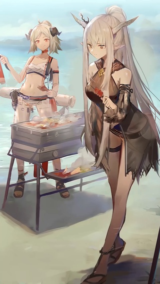 夏日海边烧烤度假