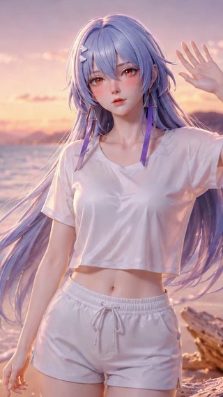 夕阳海滩莫宁