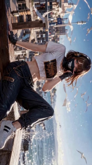 海边潮酷二次元美少女