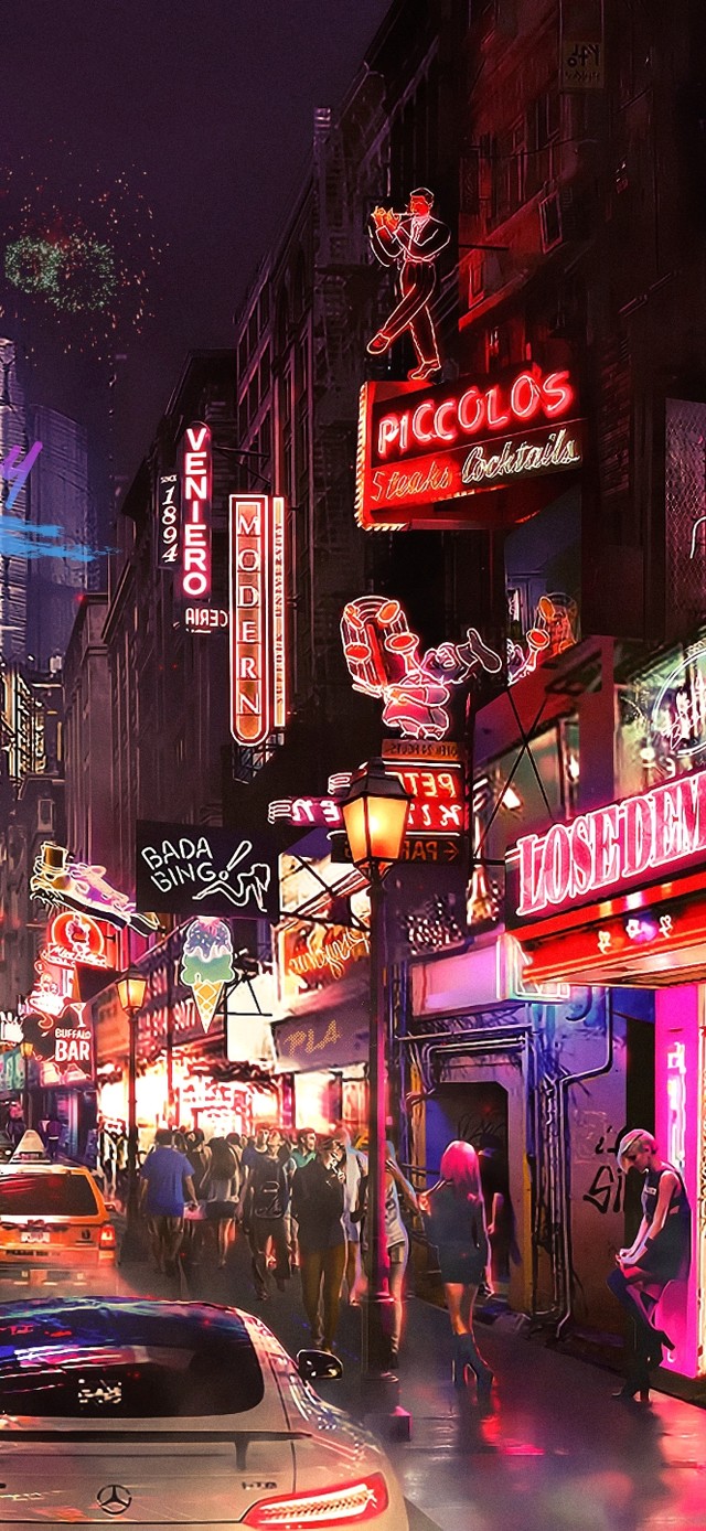 繁华都市夜景街道