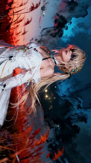 墨烬盲姬：芦苇荡的奇幻华裳少女