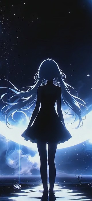 月光下的少女