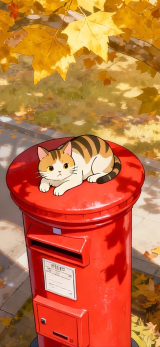 邮筒上的猫咪