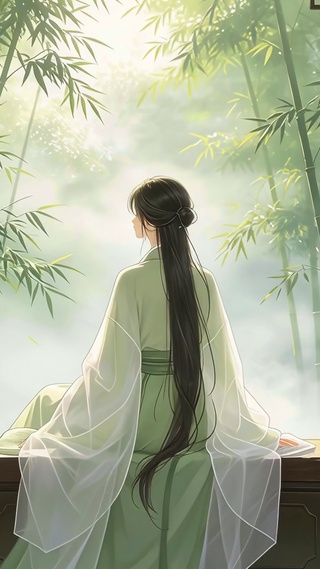 竹林古风美女