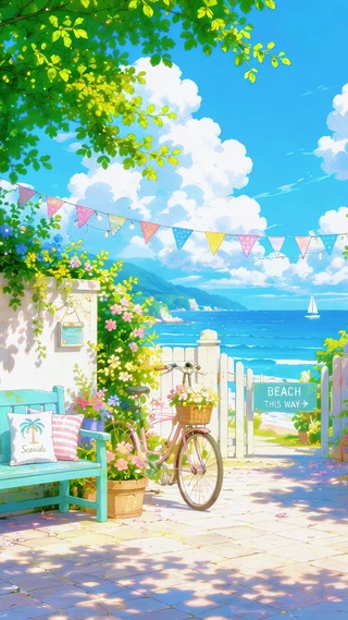 海边治愈杂货店清新风景
