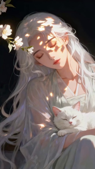 月光白发少女