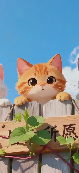 可爱三只小猫