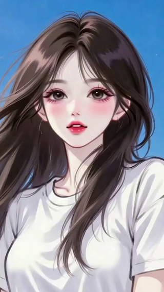 樱花晴空下的清纯美少女