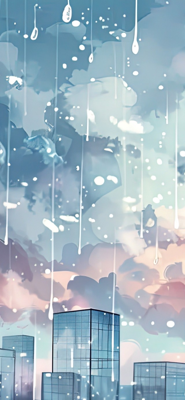 梦幻抽象城市雨滴