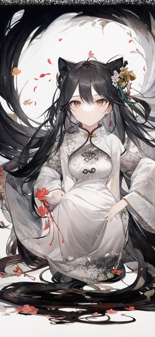 国风水墨女孩