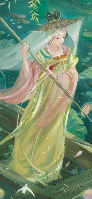 夏荷小舟