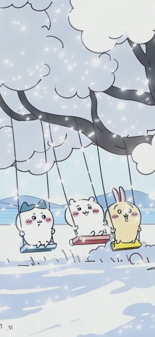 雪天荡秋千