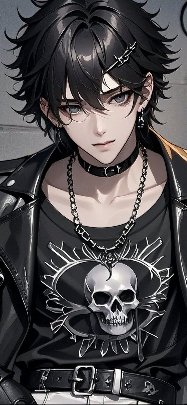 4k哥特风纹身酷拽男