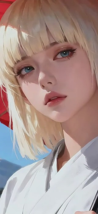 持伞少女