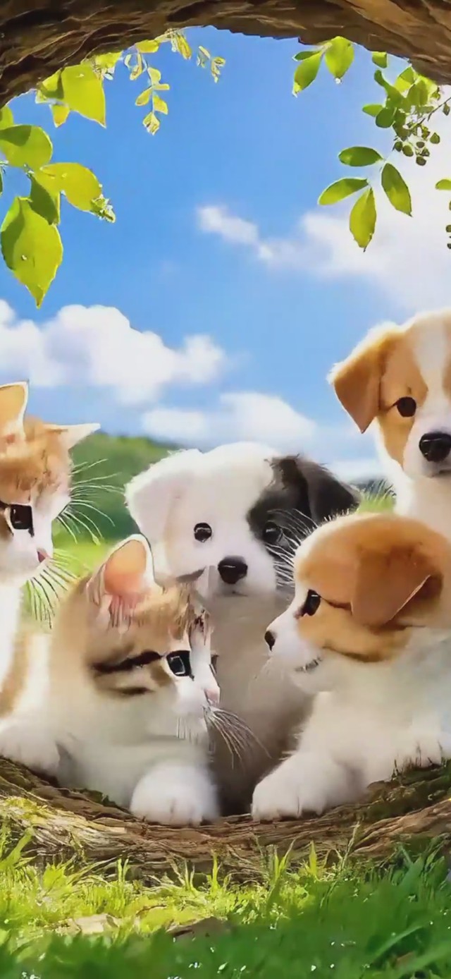 可爱小猫小狗