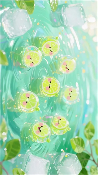 小清新可爱水晶柠檬