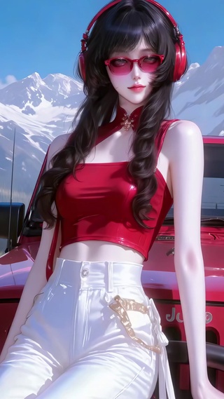 红衣美女