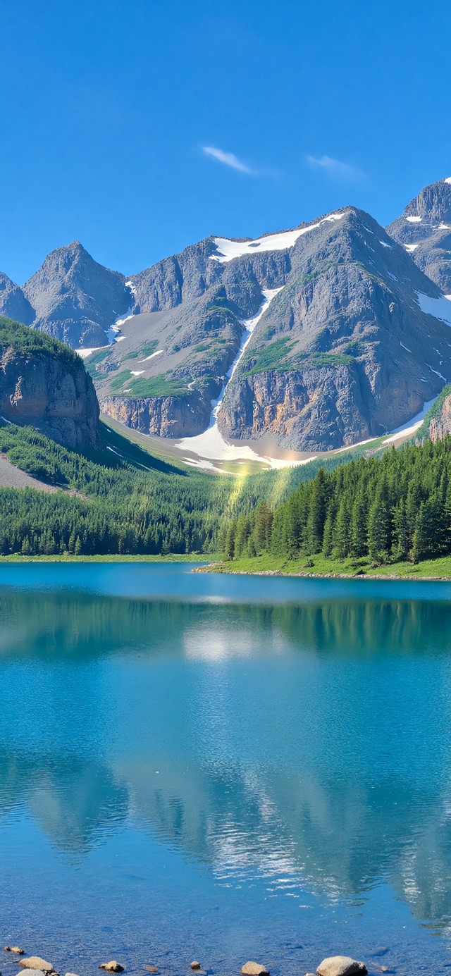 山涧湖泊