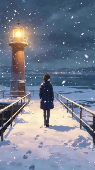 雪天灯塔