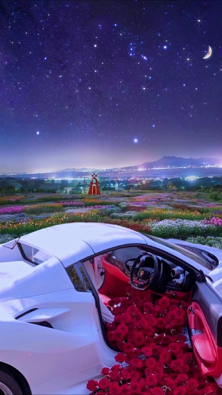 浪漫星空花海