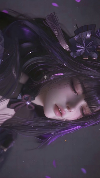 纯欲紫发游戏美女