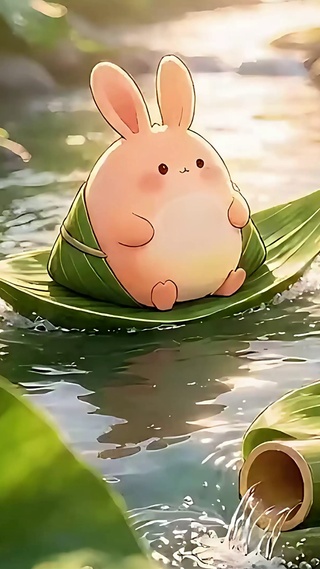端午萌宠泛舟图