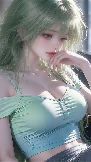 超美梦幻薄荷绿少女