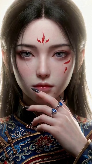 古风国潮面具美女