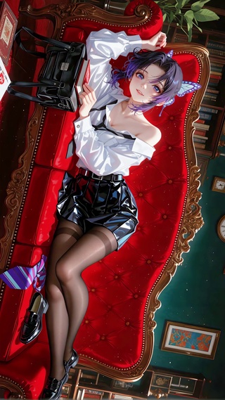 沙发长腿黑丝动漫少女蝴蝶忍