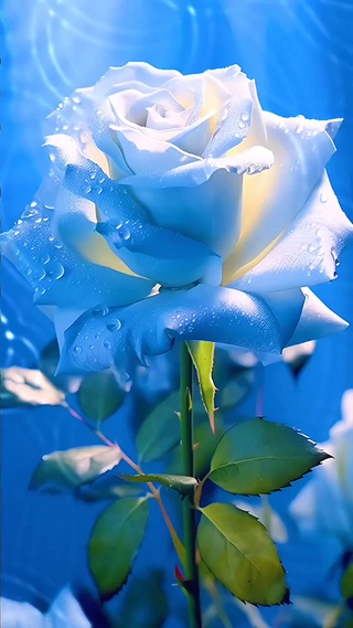碎冰蓝玫瑰花