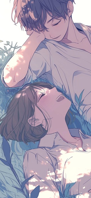 草地情侣