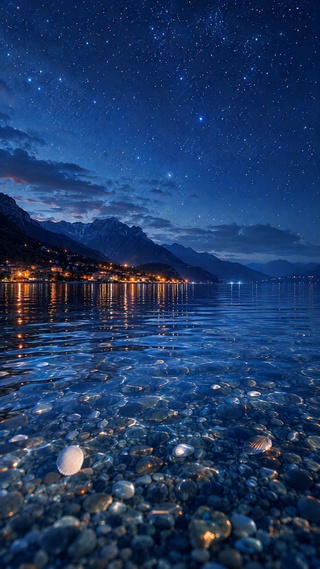 湖畔星空